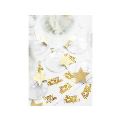 Konfetti Happy New Year, złoty, 4 x 2cm, 3g