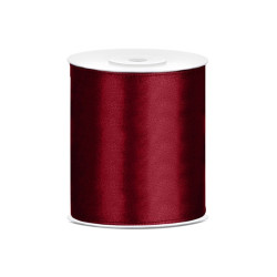 Tasiemka satynowa, bordo, 100mm/25m