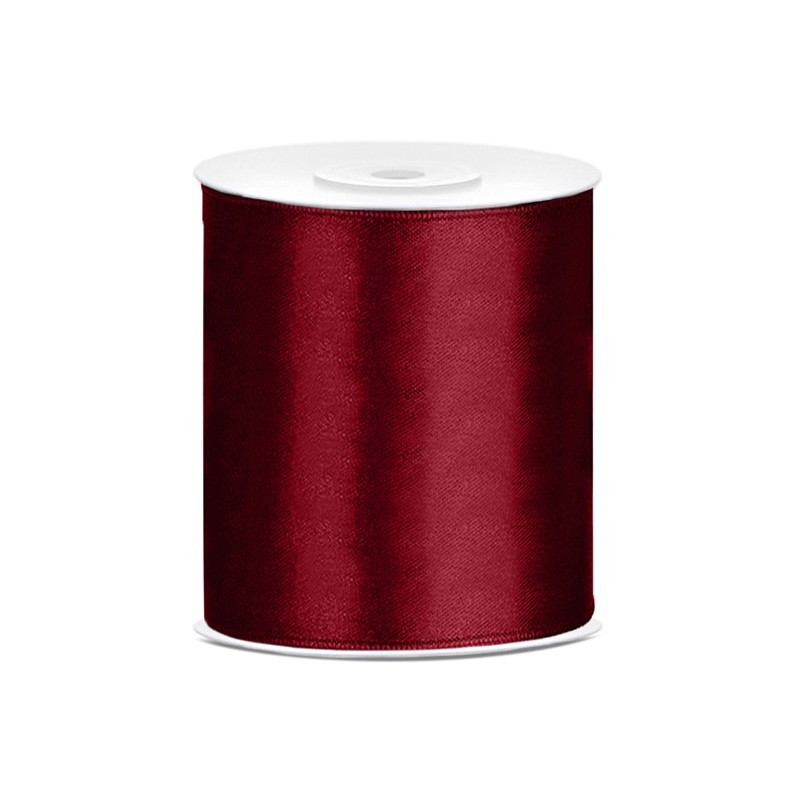 Tasiemka satynowa, bordo, 100mm/25m