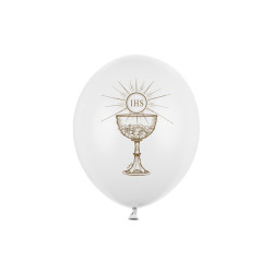 Balony 30cm, IHS, Pastel Pure White (1 op. / 6 szt.)