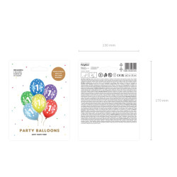 Balony 30cm, 1URODZINY, Metallic Mix (1 op. / 6 szt.)