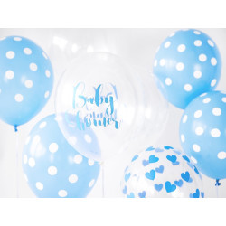 Balony 30cm, Kropki, Pastel Baby Blue (1 op. / 6 szt.)