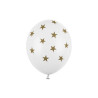 Balony 30cm, Gwiazdki, Pastel Pure White (1 op. / 6 szt.)