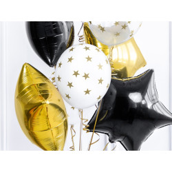Balony 30cm, Gwiazdki, Pastel Pure White (1 op. / 6 szt.)