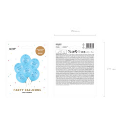 Balony 30cm Miś - mam już..., P. Baby Blue (1 op. / 6 szt.)