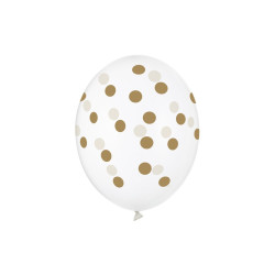 Balony 30cm, Kropki, Crystal Clear (1 op. / 50 szt.)