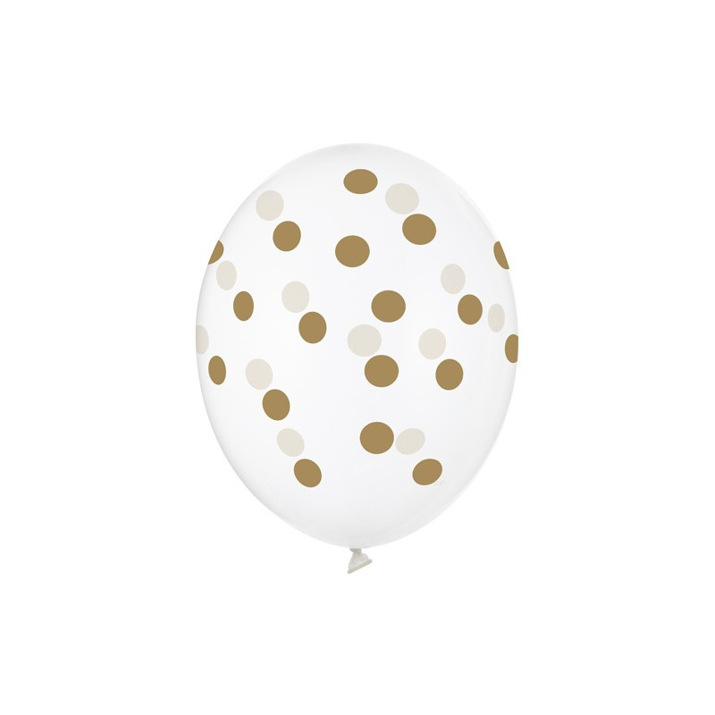 Balony 30cm, Kropki, Crystal Clear (1 op. / 50 szt.)