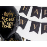 Balony 30cm, Happy New Year, Pastel Black (1 op. / 50 szt.)