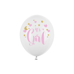 Balony 30cm, It's a Girl, P. Pure White (1 op. / 50 szt.)