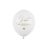 Balony 30cm, Just Married, P. Pure White (1 op. / 50 szt.)