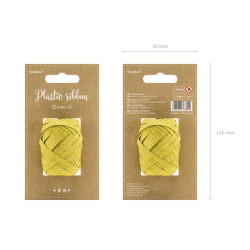 Wstążka plastikowa brokatowa, złota, 5mm/10m