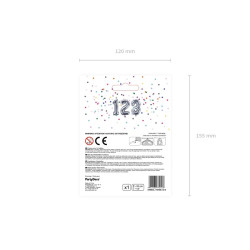 Balon foliowy Cyfra ''3'', 35cm, srebrny