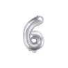 Balon foliowy Cyfra ''6'', 35cm, srebrny