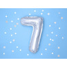 Balon foliowy Cyfra ''7'', 35cm, srebrny