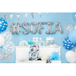 Balon foliowy Cyfra ''8'', 35cm, srebrny
