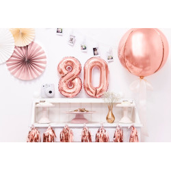Balon foliowy Cyfra ''8'', 35cm, różowe złoto