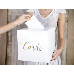 Pudełko na koperty - Cards, złoty, 24x24x24cm