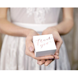 Pudełeczka białe Thank you różowe złoto 6x3,5x5,5cm 10 szt