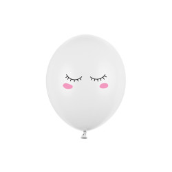 Balony 30cm Buźka, Pastel Pure White (1 op. / 6 szt.)
