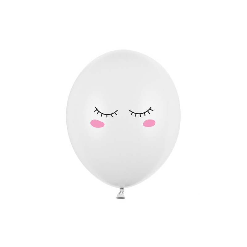 Balony 30cm Buźka, Pastel Pure White (1 op. / 6 szt.)