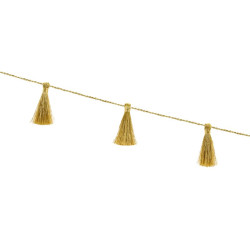Materiałowa girlanda frędzle, złoty, 1,9m