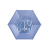 Talerzyki Happy B'day!, granatowy, 20cm (1 op. / 6 szt.)