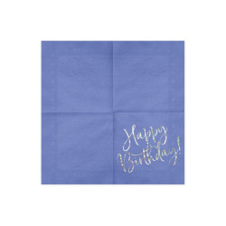 Serwetki Happy Birthday, granatowy, 33x33cm (1 op. / 20 szt.)