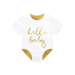 Serwetki Śpioszki - Hello Baby, biały, 16x16cm (1 op. / 20 szt.)