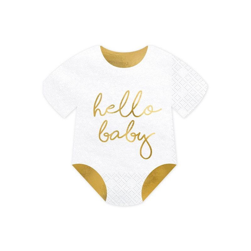 Serwetki Śpioszki - Hello Baby, biały, 16x16cm (1 op. / 20 szt.)