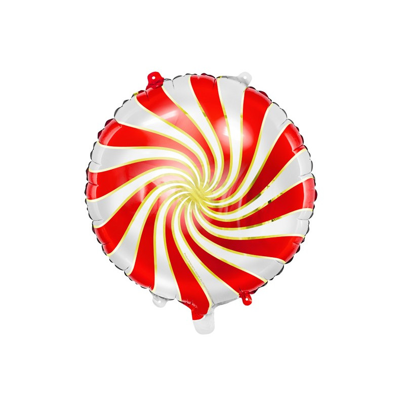 Balon foliowy Cukierek, 35cm, czerwony złoty