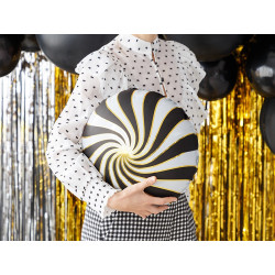 Balon foliowy Cukierek, 35cm, czarno złoty