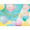 Baner Happy Birthday, złoty, 16.5x62cm