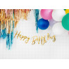 Baner Happy Birthday, złoty, 16.5x62cm