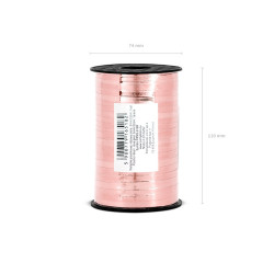 Wstążka plastikowa metalizowana, różowe złoto, 5mm/225m