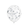 Balony z konfetti - kółka, 30cm, srebrny (1 op. / 6 szt.)