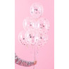 Balony z konfetti - gwiazdki, 30cm, srebrny (1 op. / 6 szt.)