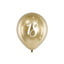 Balony Glossy 30cm, 18, złoty (1 op. / 6 szt.)