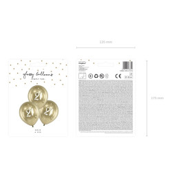 Balony Glossy 30cm, 21, złoty (1 op. / 6 szt.)