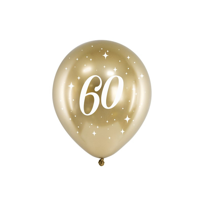Balony Glossy 30cm, 60, złoty (1 op. / 6 szt.)