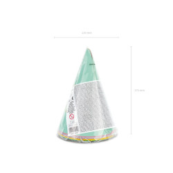 Czapeczki Happy Birthday, mix, 16cm (1 op. / 6 szt.)