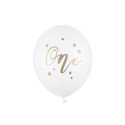 Balony 30 cm, One, Pastel Pure White  1szt
