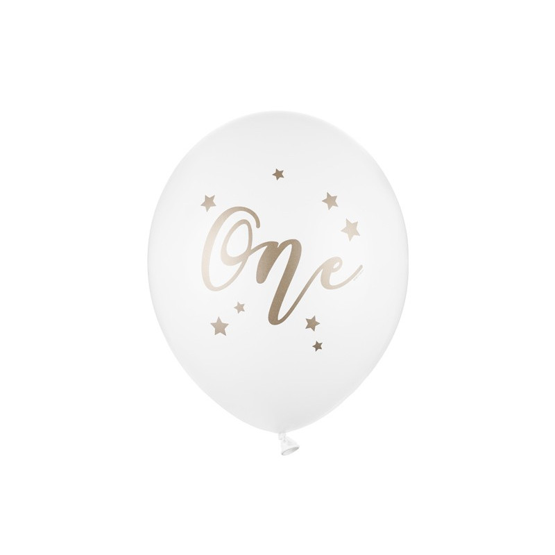 Balony 30 cm, One, Pastel Pure White  1szt