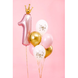 Balony 30 cm, One, Pastel Pure White  1szt