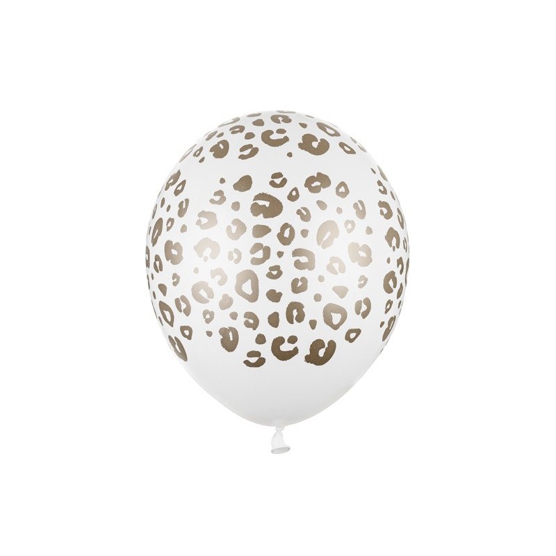 Balony 30 cm, Cętki, Pastel Pure White (1 op. / 50 szt.)