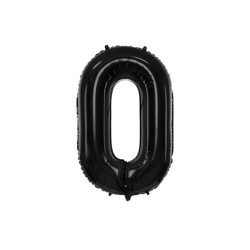 Balon foliowy Cyfra ''0'', 86cm, czarny