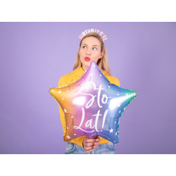 Balon foliowy gwiazdka Sto Lat! 40cm NA URODZINY ombre
