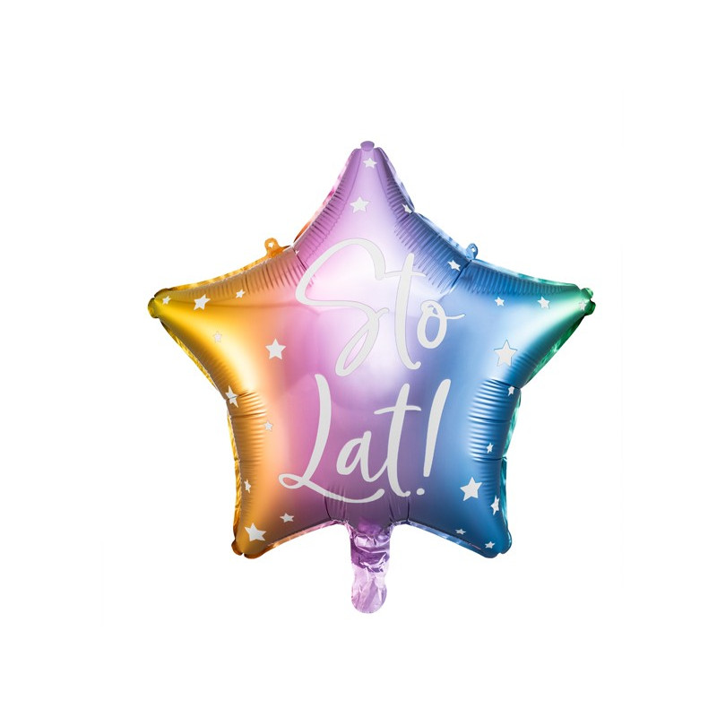 Balon foliowy gwiazdka Sto Lat! 40cm NA URODZINY ombre