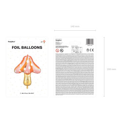 Balon foliowy Grzybek, 66x75cm, mix