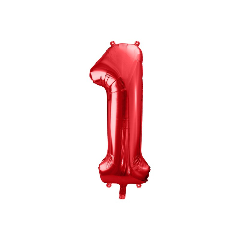 Balon foliowy Cyfra ''1'', 86cm, czerwony
