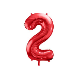 Balon foliowy Cyfra ''2'', 86cm, czerwony